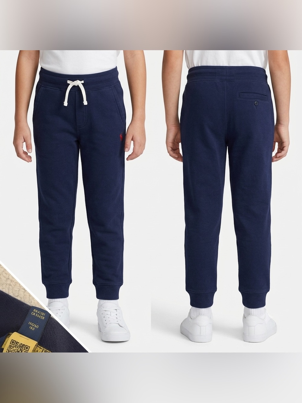 Polo by Ralph Lauren Navy Sweat Joggers with White Drawstring